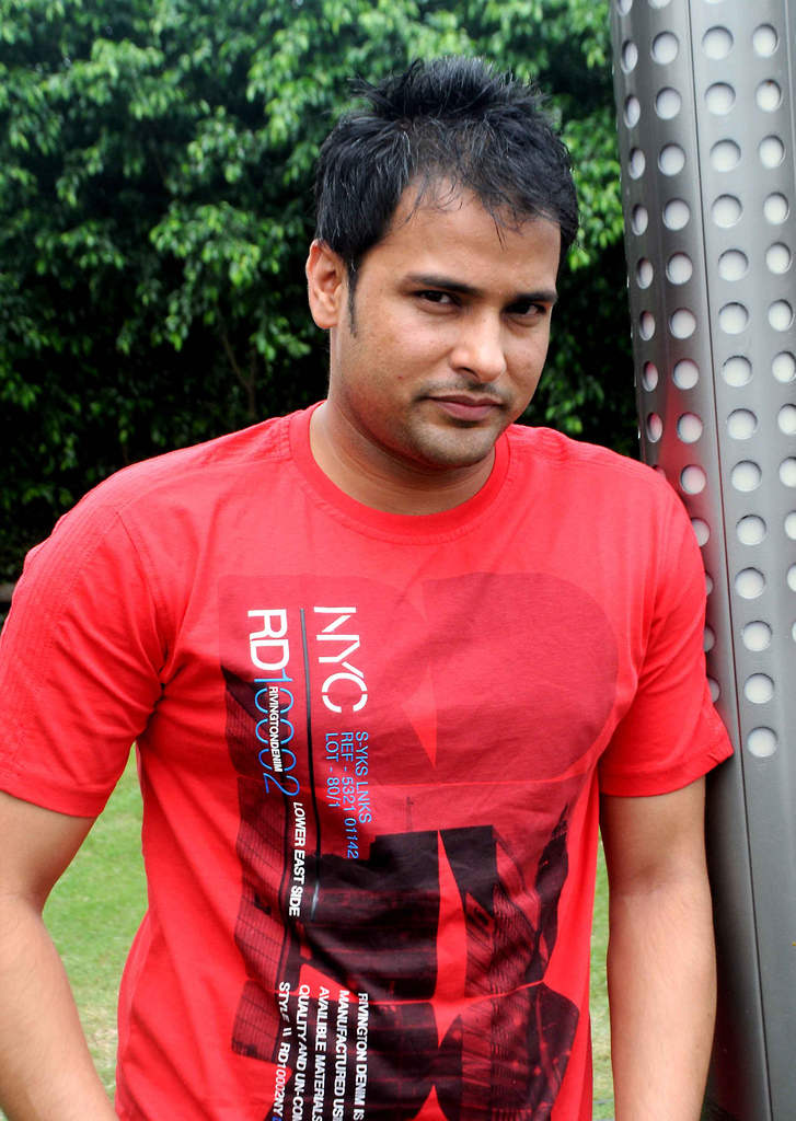 Amrinder Gill Wearing Red T-shirt