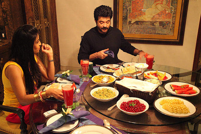 Anil Kapoor Taking Dinner