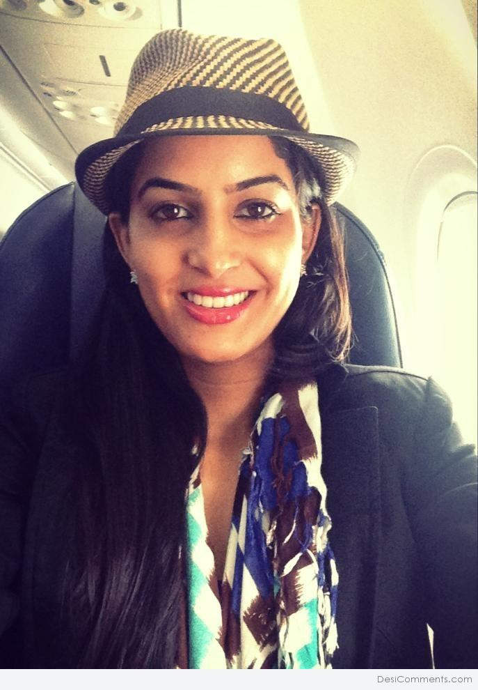 Anisha Pooja Wearing Hat
