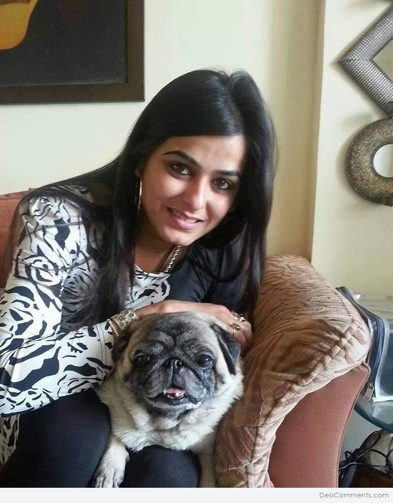 Anshu Sawhney With Her Dog