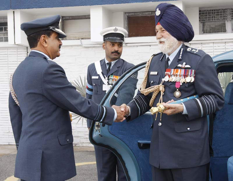 Arjan Singh Shaking Hand With Other Officer
