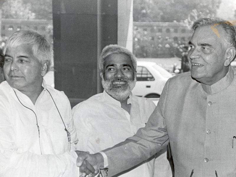 Balram Jakhar Shaking Hand With Lalu Yadav