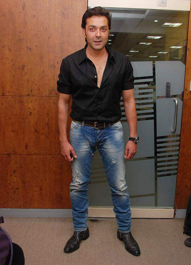Bobby Deol In Black Shirt And Blue Jeans