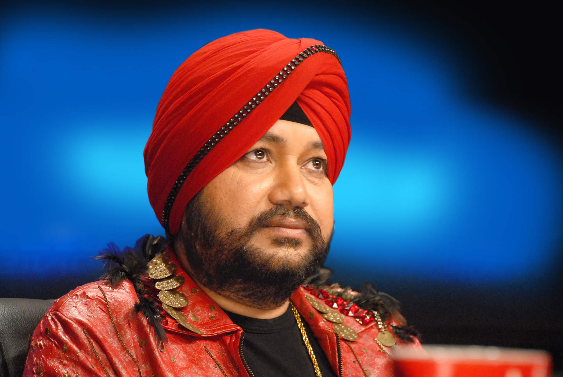 Singer Daler Mehndi In Red Turban