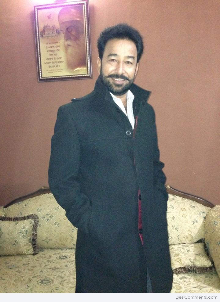 Darshan Aulakh Wearing Black Coat