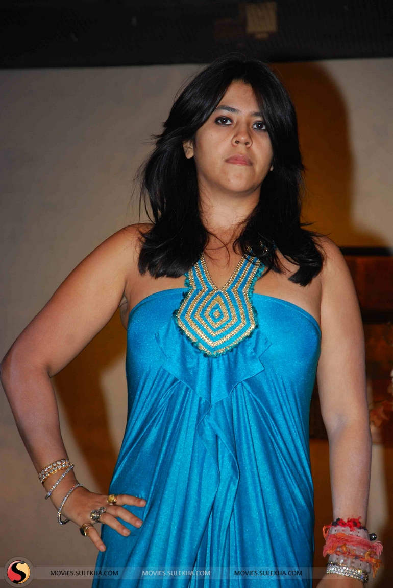 Ekta Kapoor In Blue Short Dress