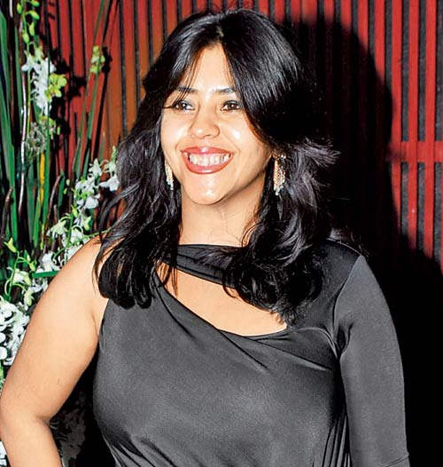 Ekta Kapoor Looking Beautiful In Copper Black Dress