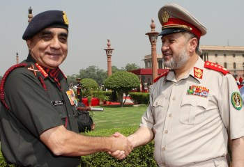 General Deepak Kapoor Hand Shaking With Bismillah Khan Mohammadi