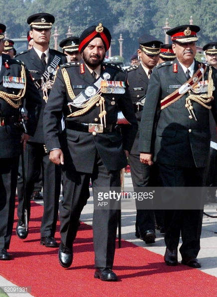 General Joginder Jaswant Singh Arrives At The Army Headquarters