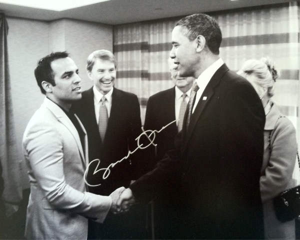 Black And White Image Of Gurbaksh Chahal With Obama