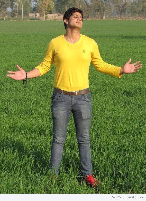 Gurnam Bhullar Wearing Yellow T-shirt