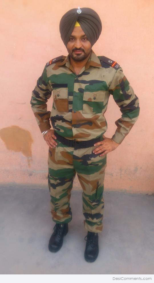 Harinder Bhullar Wearing Miltary Uniform