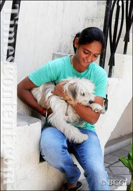 Harmanpreet Kaur With Dog