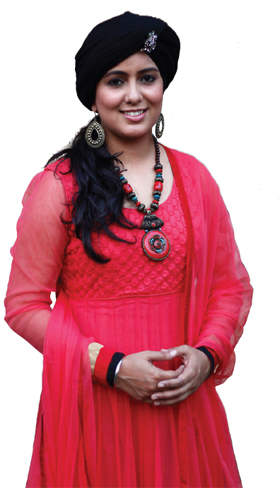 Harshdeep Kaur Wearing Pink Dress