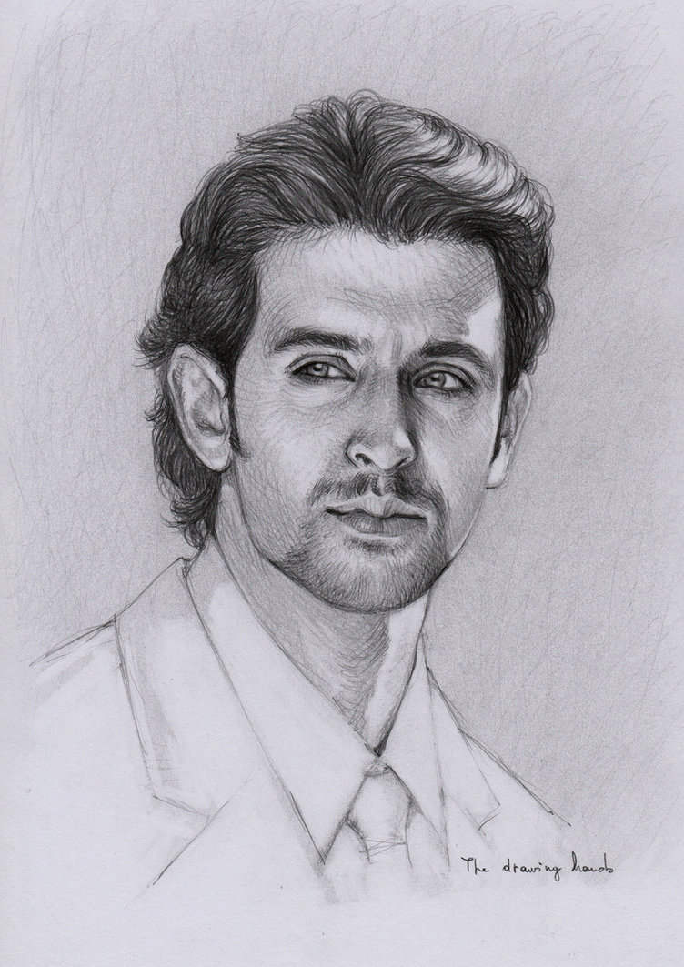 Pencil Sketch Of  Hrithik Roshan