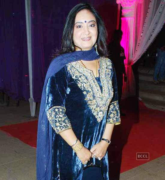 Jaspinder Narula Wearing Blue Dress