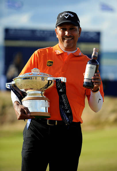 Golfer Jeev Milkha Singh With Trophy