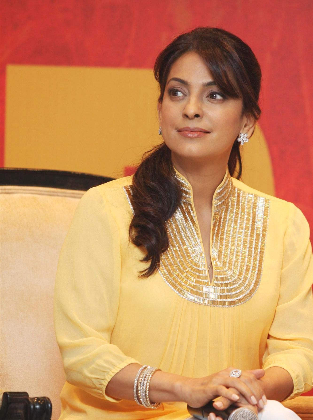 Juhi Chawla Looking Stunning In Yellow Dress