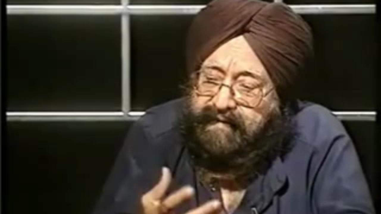 Khushwant Singh In Black Turban