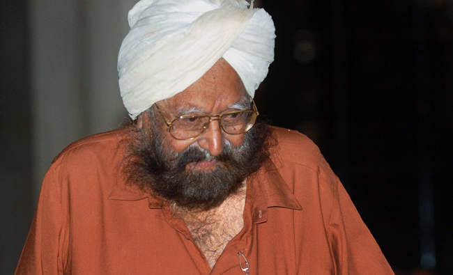 Khushwant Singh In White Turban
