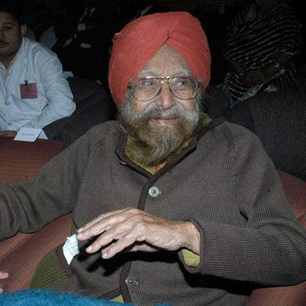 Khushwant Singh Wearing Red Turban