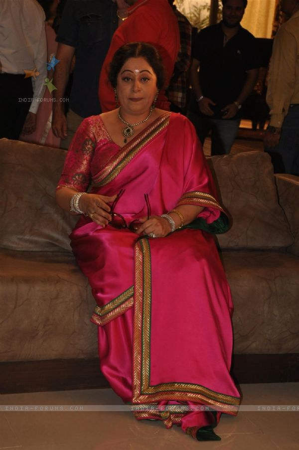 Kirron Kher In Pink Saree