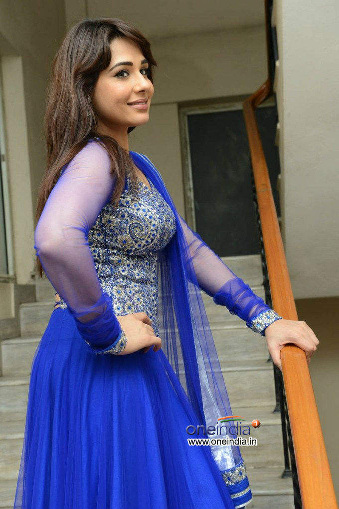 Mandy Takhar In Blue Dress