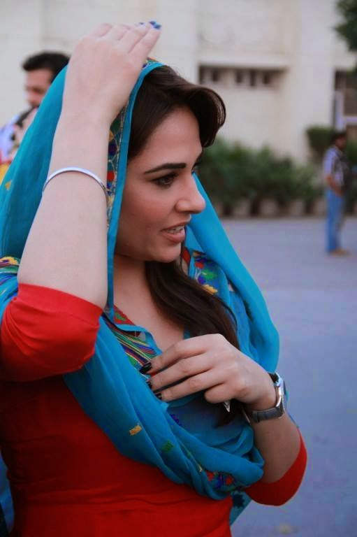 Mandy Takhar Wearing Red Suit