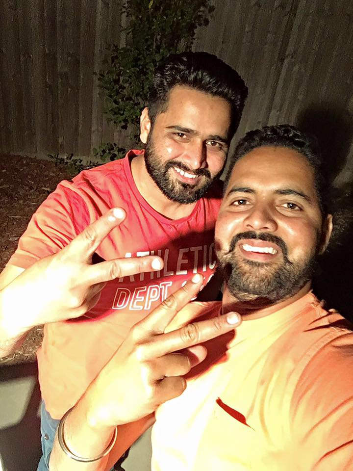 Maninder Batth Showing Victory Sign