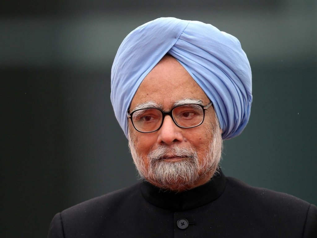Manmohan Singh Wearing Blue Turban