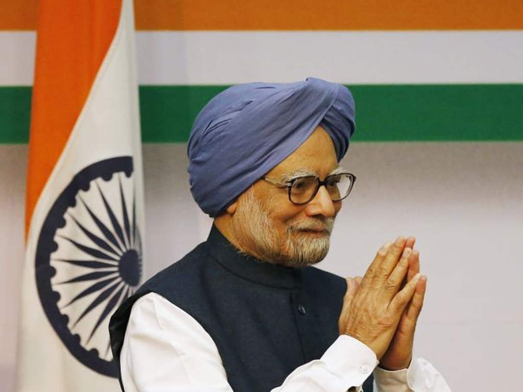 Manmohan Singh With India Flag
