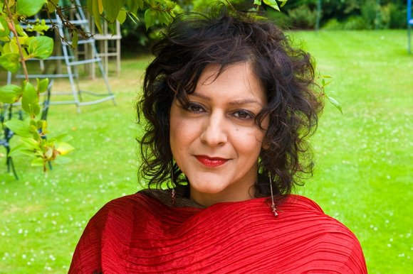 Meera Syal In Red Dress
