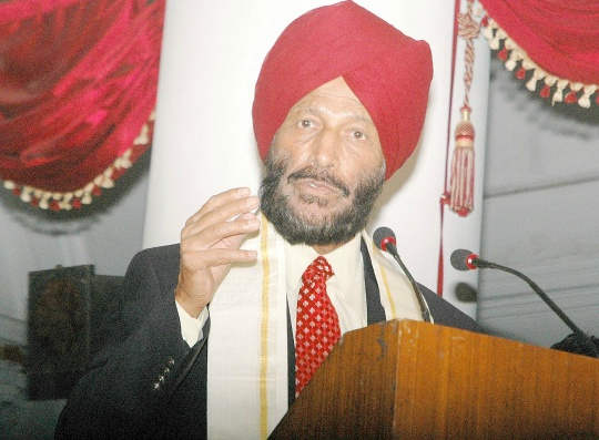 Milkha Singh Wearing Red Turban