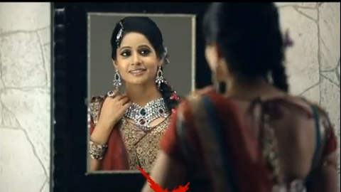 Miss Pooja Looking Mirror