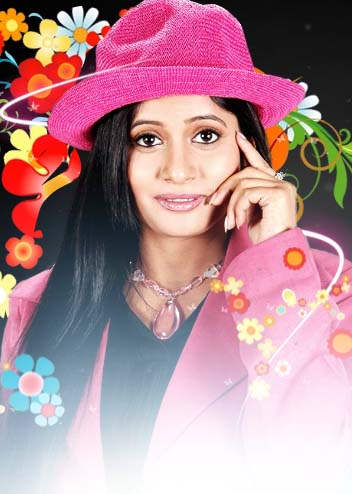 Miss Pooja Wearing Pink Hat