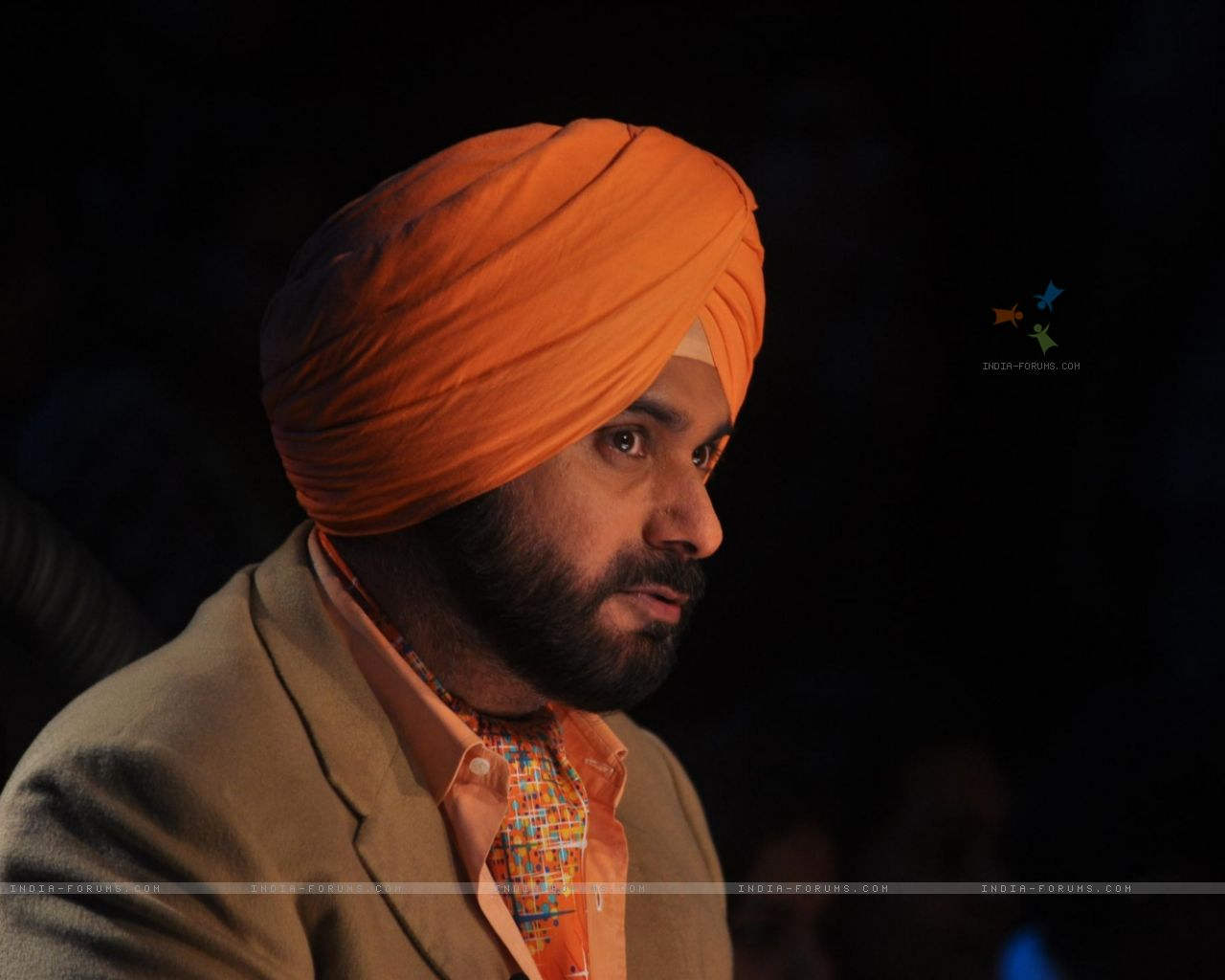 Navjot Singh Sidhu Wearing Orange Turban