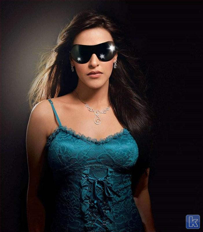 Neha Dhupia Wearing Black Goggles