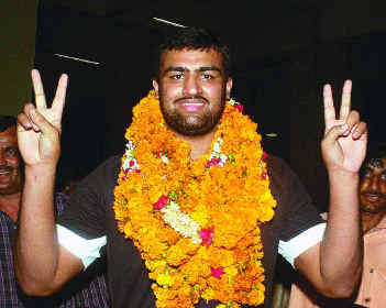 Player Palwinder Singh Cheema Showing Victory Sign