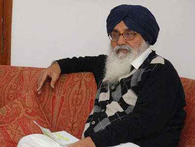 Parkash Singh Badal Sitting On Soffa