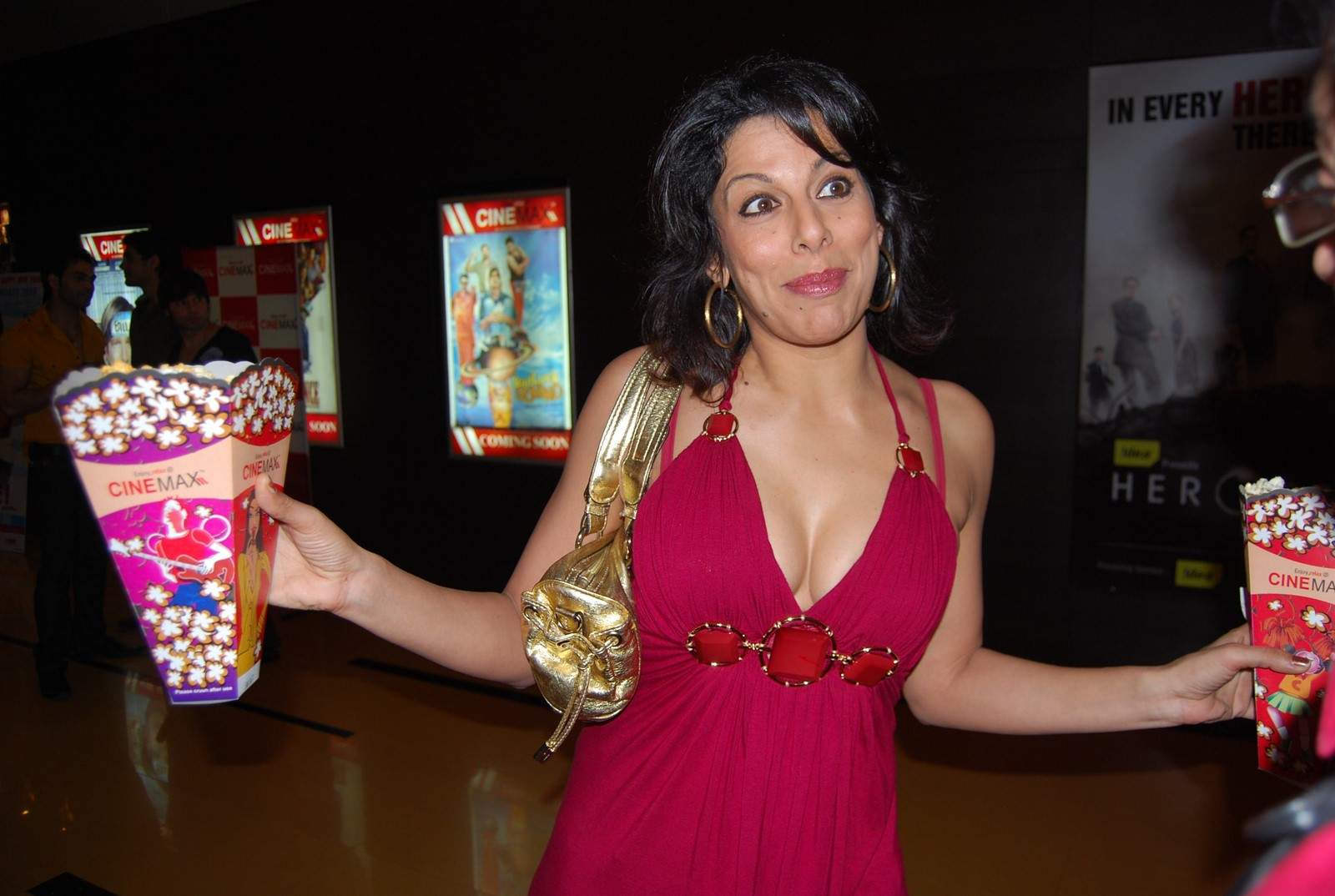 Pooja Bedi Holding Popcorn