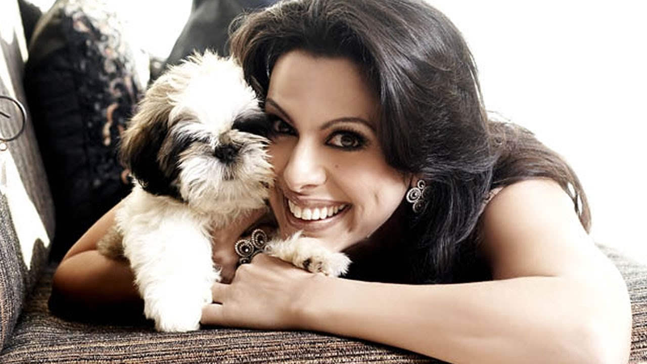 Pooja Bedi With Her Dog