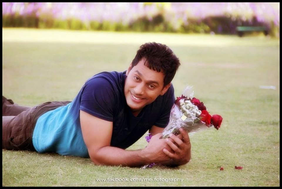 Actor Rai Jujhar Holding Flower