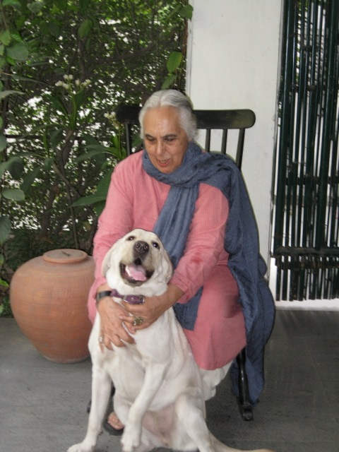 Romila Thapar With Her Dog
