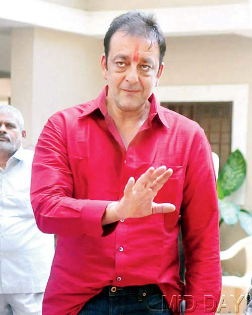 Actor Sanjay Dutt In Red Shirt