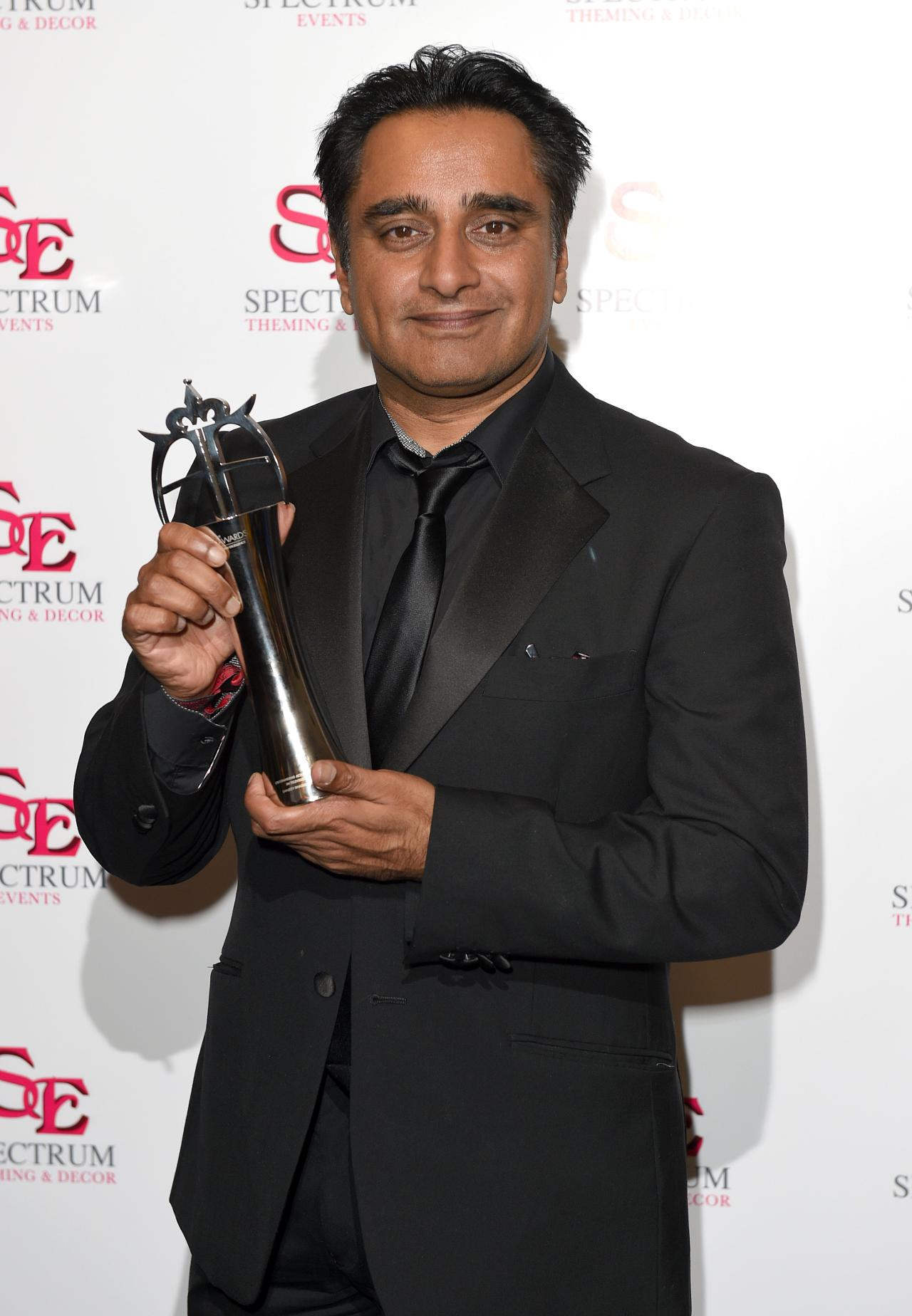 Sanjeev Bhaskar Holding Award