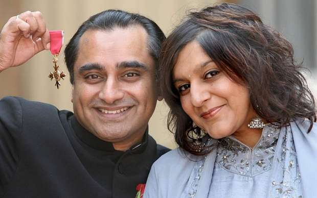 Sanjeev Bhaskar With His Wife