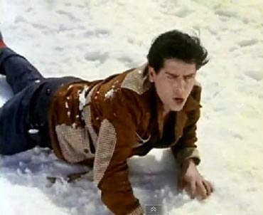 Shammi Kapoor Laying On Snow