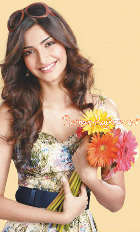 Sonam Kapoor Holding Flowers