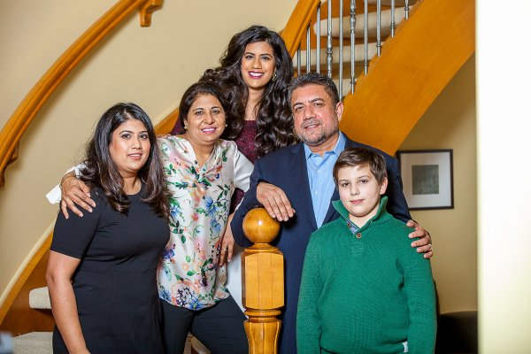 Sukh Dhaliwal With His Family