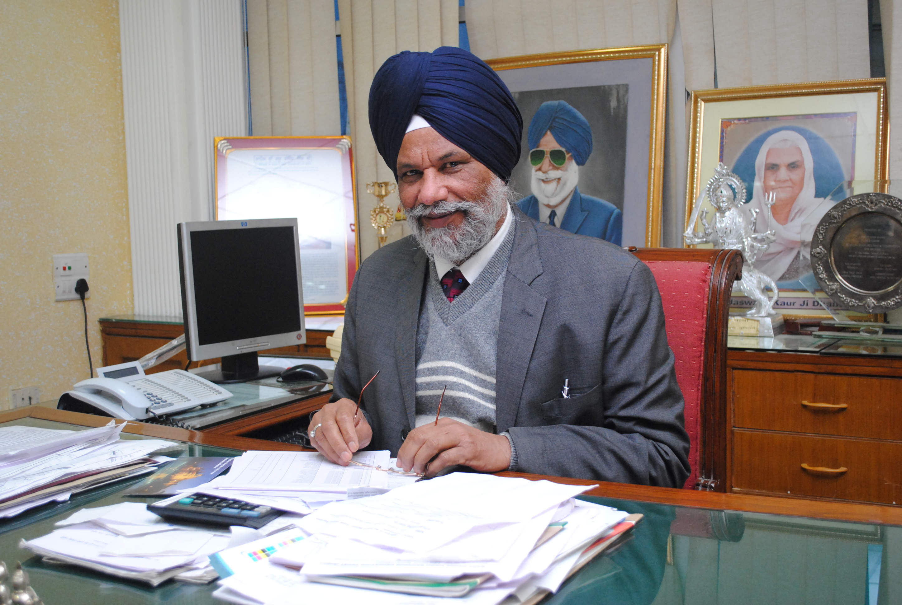 Surjit Singh Rakhra In His Office